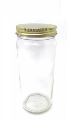Empty 12 Oz Paragon Glass Jars With Metal Lid Beverage Storage