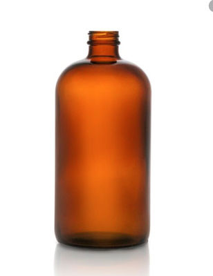Amber 32 Oz Boston Round Glass Bottles With Dropper Cap 33-400